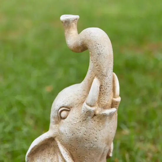 Glitzhome&reg; 18" Faux Granite & Mosaic Sitting Elephant Statue {8}