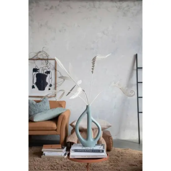 Hello Honey® Bloomingville 15" Matte Blue Stoneware Sculptural Vase {9}