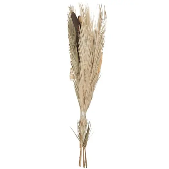 62" Beige Dried Plant Assorted Bouquet Palm Leaf Natural Foliage with Branch Accents {5}