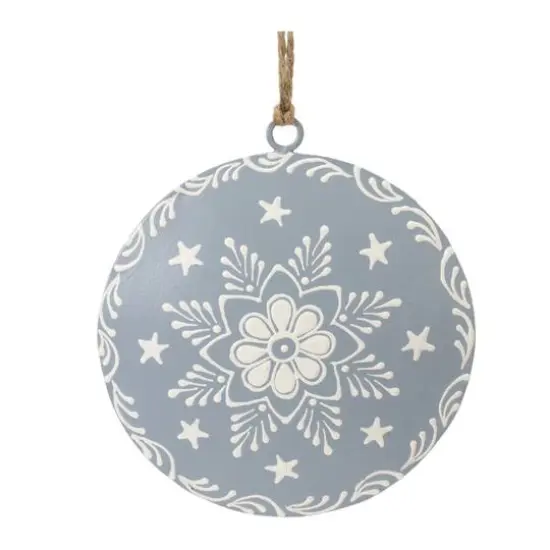 4.5" Metal Snowflake Disc Ornaments, 12ct. {3}