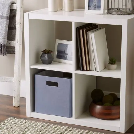 DII&reg; 11" Polyester Solid Storage Cube Stonewash Blue {4}