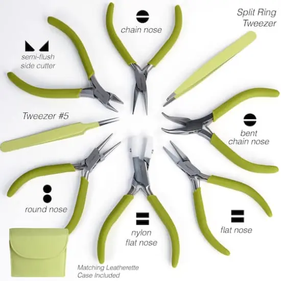 The Beadsmith&reg; Fashion Color Plier Set & Clutch Light Olive {6}