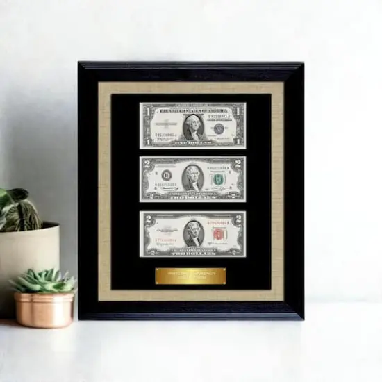 Historic Currency Collection in Currency Frame {1}