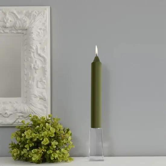 Root Candles 9" Unscented Smooth Collenette Taper Candles, 4ct. Dark Olive {5}