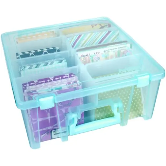 ArtBin&reg; Aqua Mist Super Satchel&trade; Double Deep Storage Bin with Dividers {6}