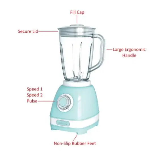 Brentwood 2 Speed Retro Blender with 50oz. Plastic Jar {5}