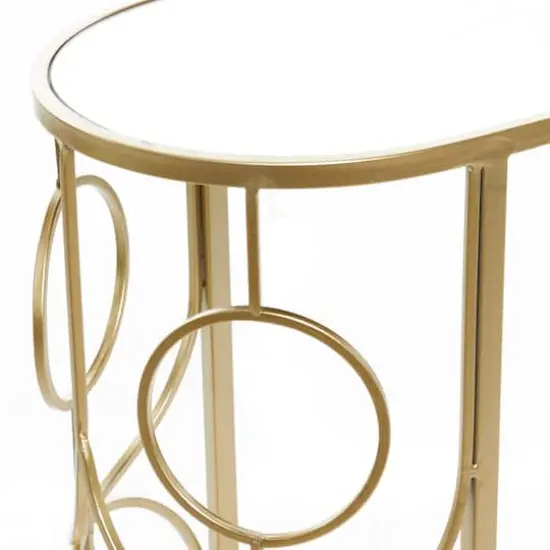 24" Gold Contemporary Metal Accent Table {5}