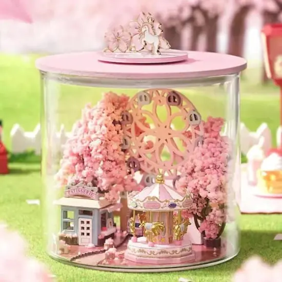 Wizardi Sakura Scenery Miniature Dollhouse Roombox Kit {1}