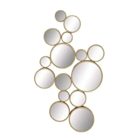 CosmoLiving By Cosmopolitan Gold Contemporary Metal Wall Mirror {1}