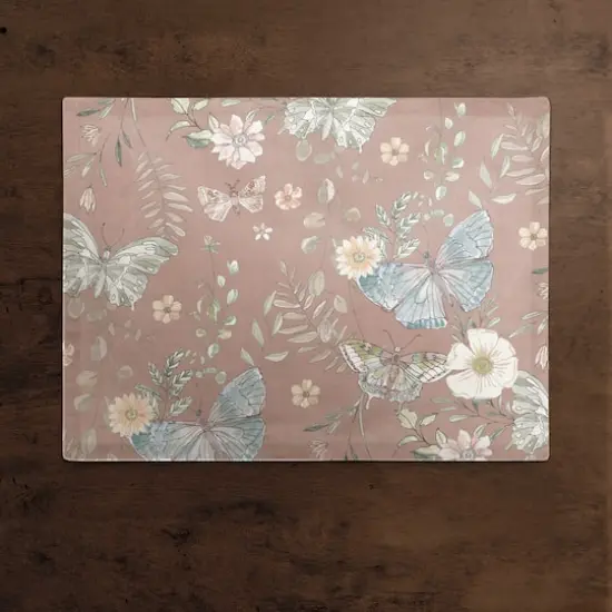 Butterflies Cotton Twill Placemat Maroon {3}