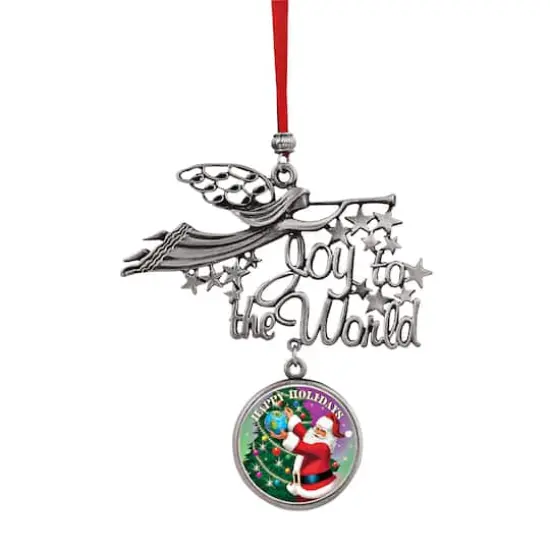 Joy to the World Santa Happy Holidays JFK Half Dollar Ornament {2}