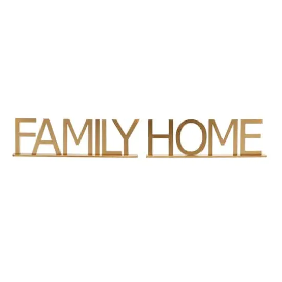 10" Gold Metal Family & Home Tabletop Sign Set {4}