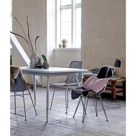 Hello Honey&reg; Natural & Black Boho Rattan & Metal Dining Chair {5}