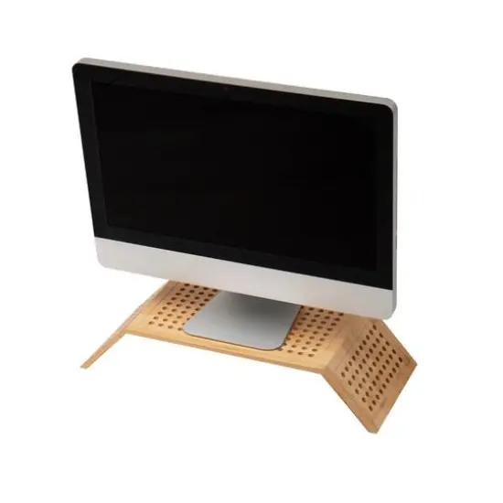 Mind Reader Lattice Collection Brown Rayon from Bamboo Foldable Monitor Stand {9}