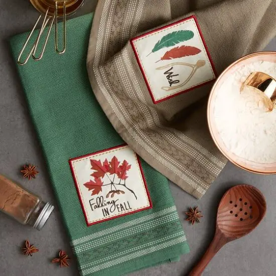 DII&reg; Falling In Fall Embroidered Dishtowel Set {6}