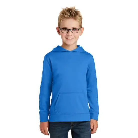 Port & Company&reg; Youth Performance Fleece Pullover Hooded Sweatshirt Royal {4}