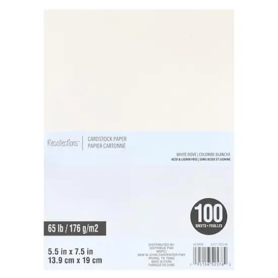 White Dove 5.5" x 7.5" Cardstock Paper by Recollections&trade;, 100 Sheets {4}