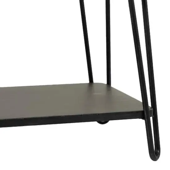 49" Black Metal Industrial Bench {4}