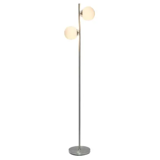 Simple Designs 66" Standing Tree Floor Lamp Brushed Nickel {5}