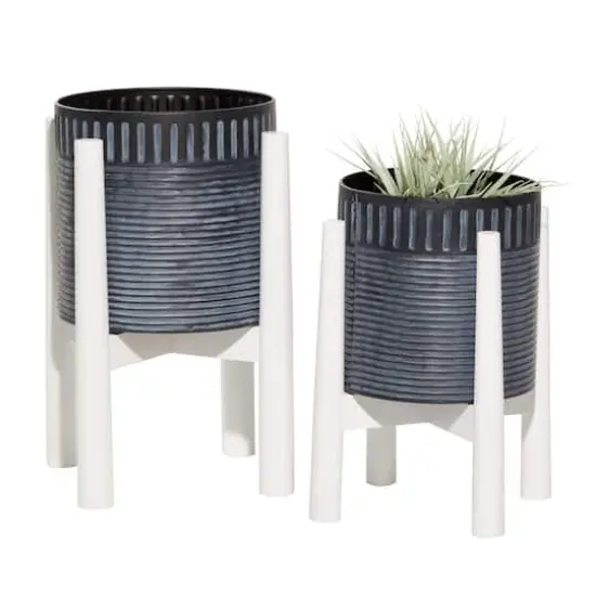 Black Metal Boho Planter Set {1}