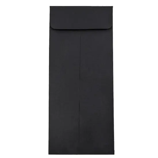 JAM Paper 4.5" x 10.375" Black Linen Policy Business Envelopes, 25ct. {1}