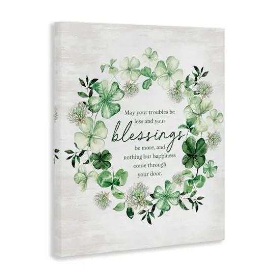 Stupell Industries Irish Proverb Wreath Canvas Wall Art {4}