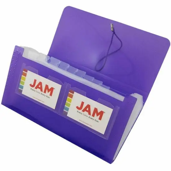 JAM Paper 5" x 10.5" 13-Pocket Expanding File, 2ct. Purple {1}