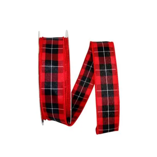 Reliant 1.5" x 50yd. Mountain Buffalo Check Wired Ribbon {1}