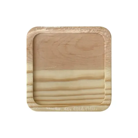 Square Welled Pinewood Coasters, 4ct. by Make Market&reg; {3}