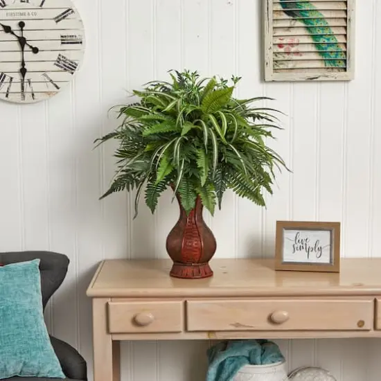 2ft. Mixed Greens & Fern in Decorative Planter {4}