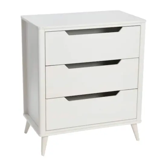 Hello Honey&reg; 37.5" Yume Mid Century Modern Solid Wood 3-Drawer Dresser Chest White Finish {1}