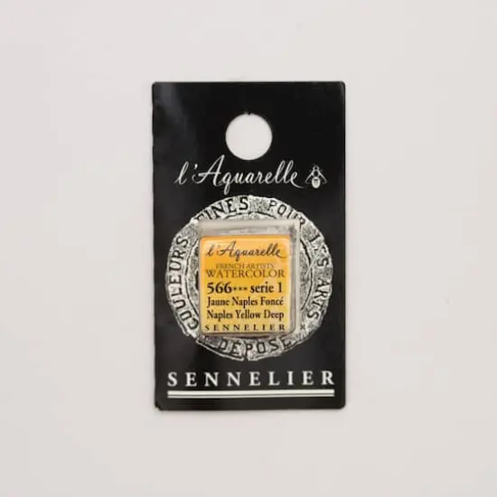 Sennelier French Artists' Watercolor Paint, Half Pan 566 Naples Yellow Deep {1}