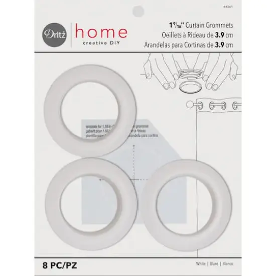 Dritz&reg; Home 1.562" Curtain Grommets, 8ct. White {1}