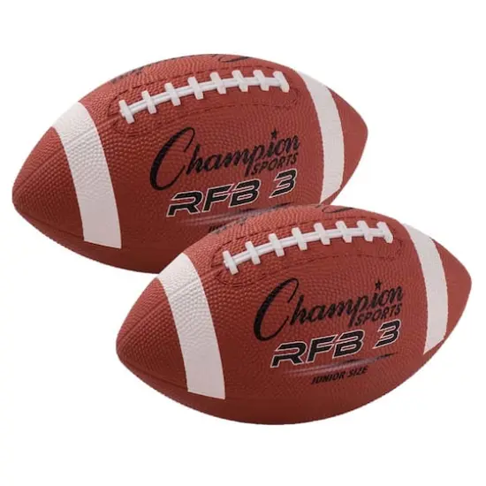 Champion Sports Junior Sized Rubber Football, 2ct. {1}