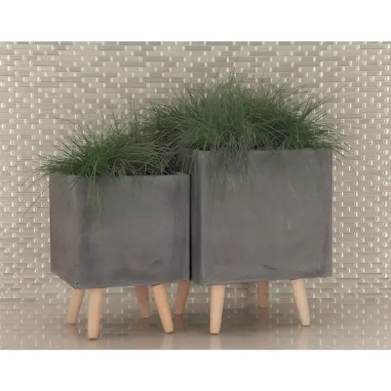 Dark Gray Contemporary Planter Set {8}