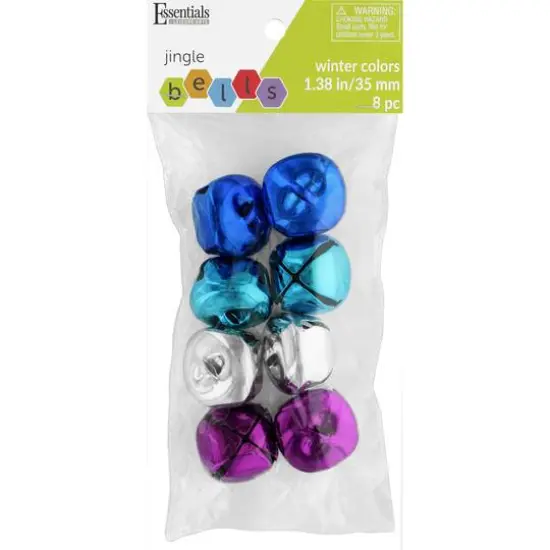 Essentials by Leisure Arts 1.38" Winter Colors Jingle Bells, 8ct. {1}
