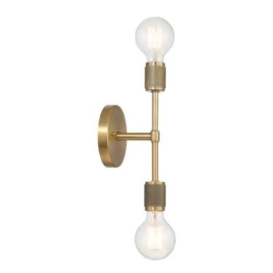 Hello Honey® Maxim 19" Gold Modern Minimalist Metal Exposed 2-Bulb Wall Sconce {3}