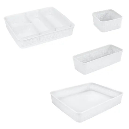 Simplify 5-Piece Organizing Basket Set White {4}