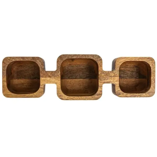 Hello Honey&reg; Natural 3-Section Mango Wood Dish {8}