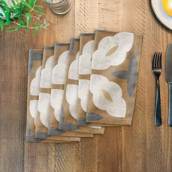 Yellow and Blue Medallion 10" x 10" Cotton Twill Napkin {4}