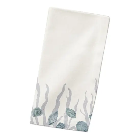 Shell & Coral Border Cotton Twill Napkin Blue/Blue/White {3}