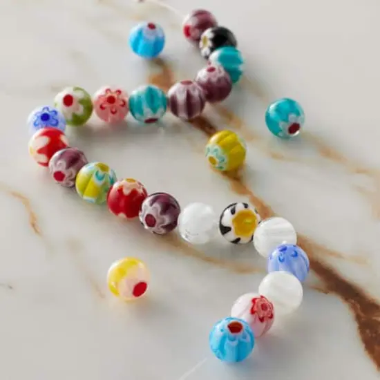 Millefiori Flower Glass Round Bead Mix by Bead Landing&trade; {3}