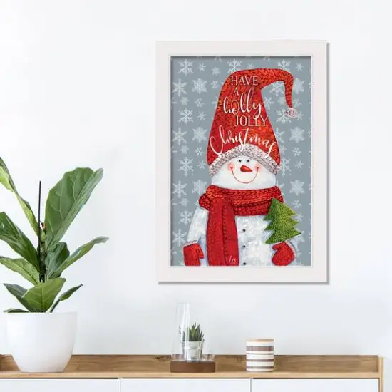 Have a Holly Jolly Christmas White Framed Wall Art {3}