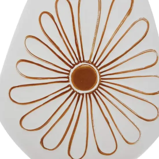 18" White Ceramic Handmade Daisy Floral Vase {4}