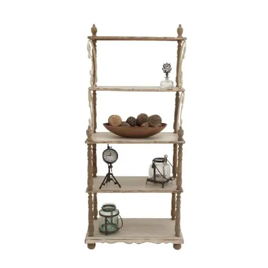 White Wood Farmhouse Shelving Unit {3}