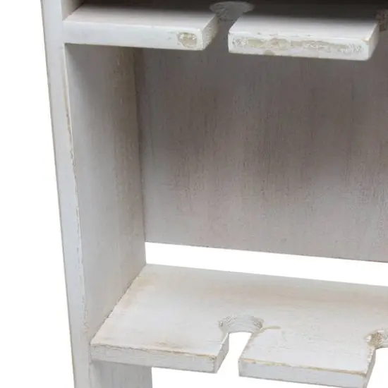 Elegant Designs Wall Mounted Wine Rack Shelf & Glass Holder White Wash {8}