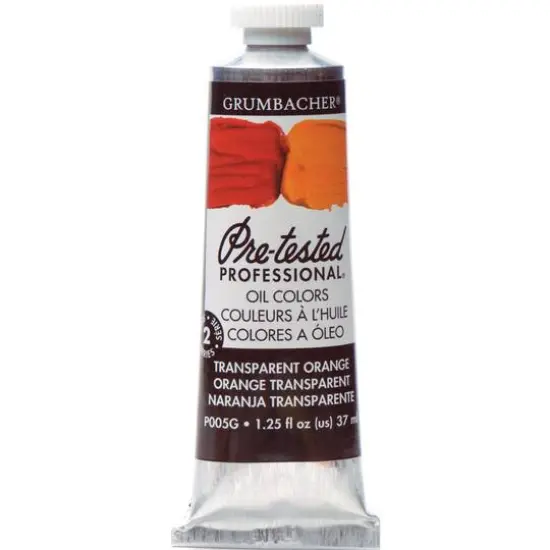 Grumbacher&reg; Pre-Tested Professional&reg; Oil Color Paint, 37mL Transparent Orange {1}