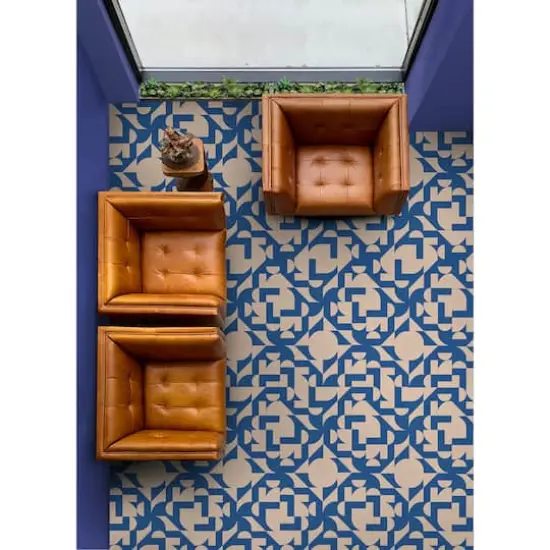 Very Gay Paint Gia Metric Peel & Stick Floor Tiles, 10ct. Coral and Blue {5}