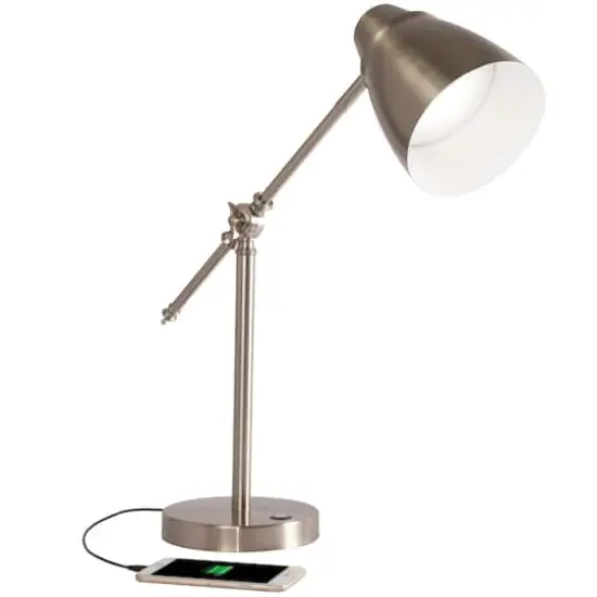 OttLite Wellness Series 19" Silver Harmonize LED Desk Lamp {1}