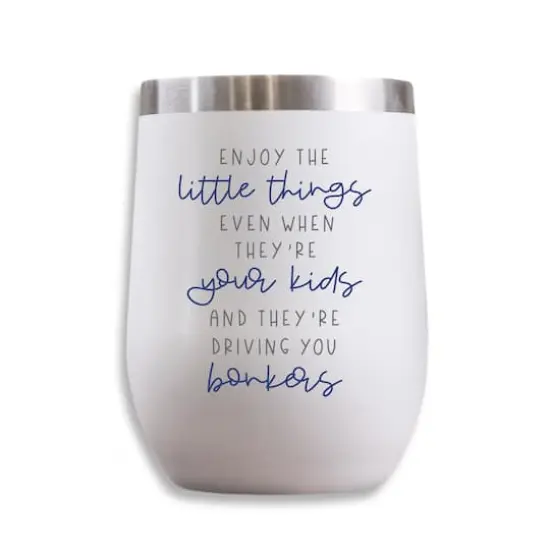 11oz. White Enjoy The Little Things Wine Tumbler {1}